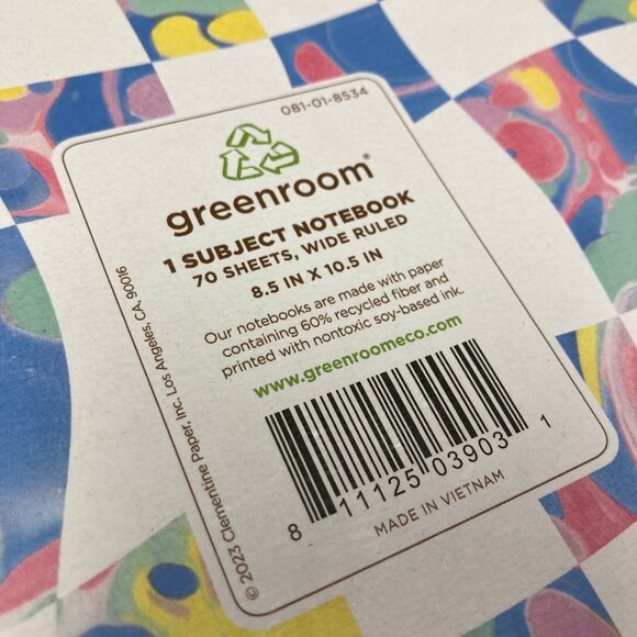 Greenroom One Subject Notebook Spiral w/ recycled paper 3 pack - Picture 3 of 7